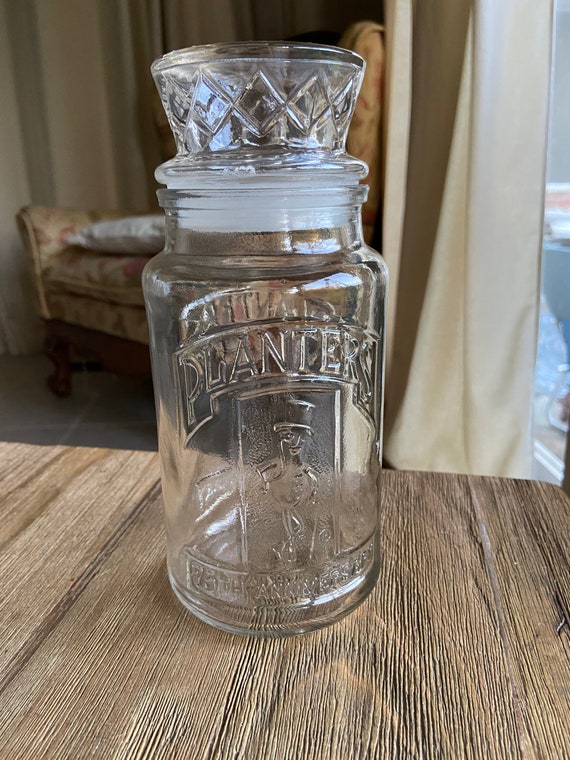 Vintage Planters Mr Peanut Glass Jar With Lid Etsy