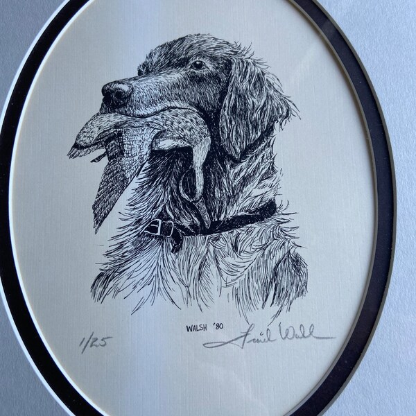 Vintage Golden retriever framed print