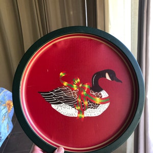 Vintage goose tin tray