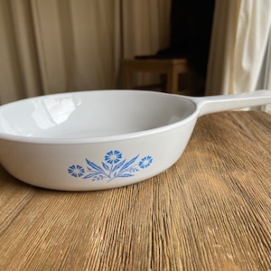 Vintage Corning cornflower blue dish with handle