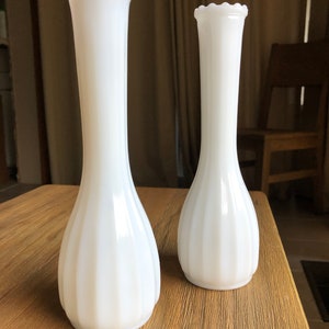 Vintage milk glass vases