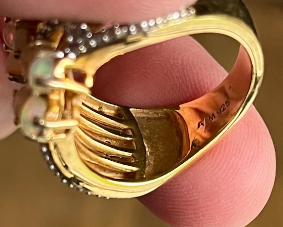 Opal Flowers Statement Cocktail  ring - image 6