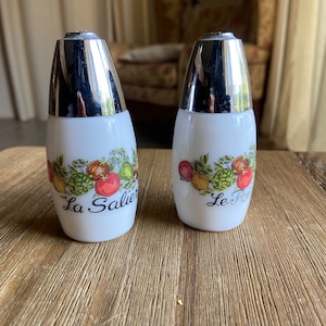 Vintage salt and pepper milk glass shakers