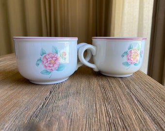 Vintage Villeroy and Boch rose cups (2)