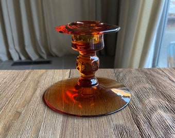 Amber glass candleholder