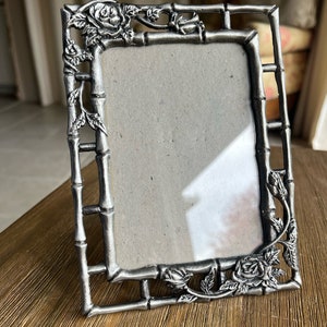 Vintage metal roses picture frame