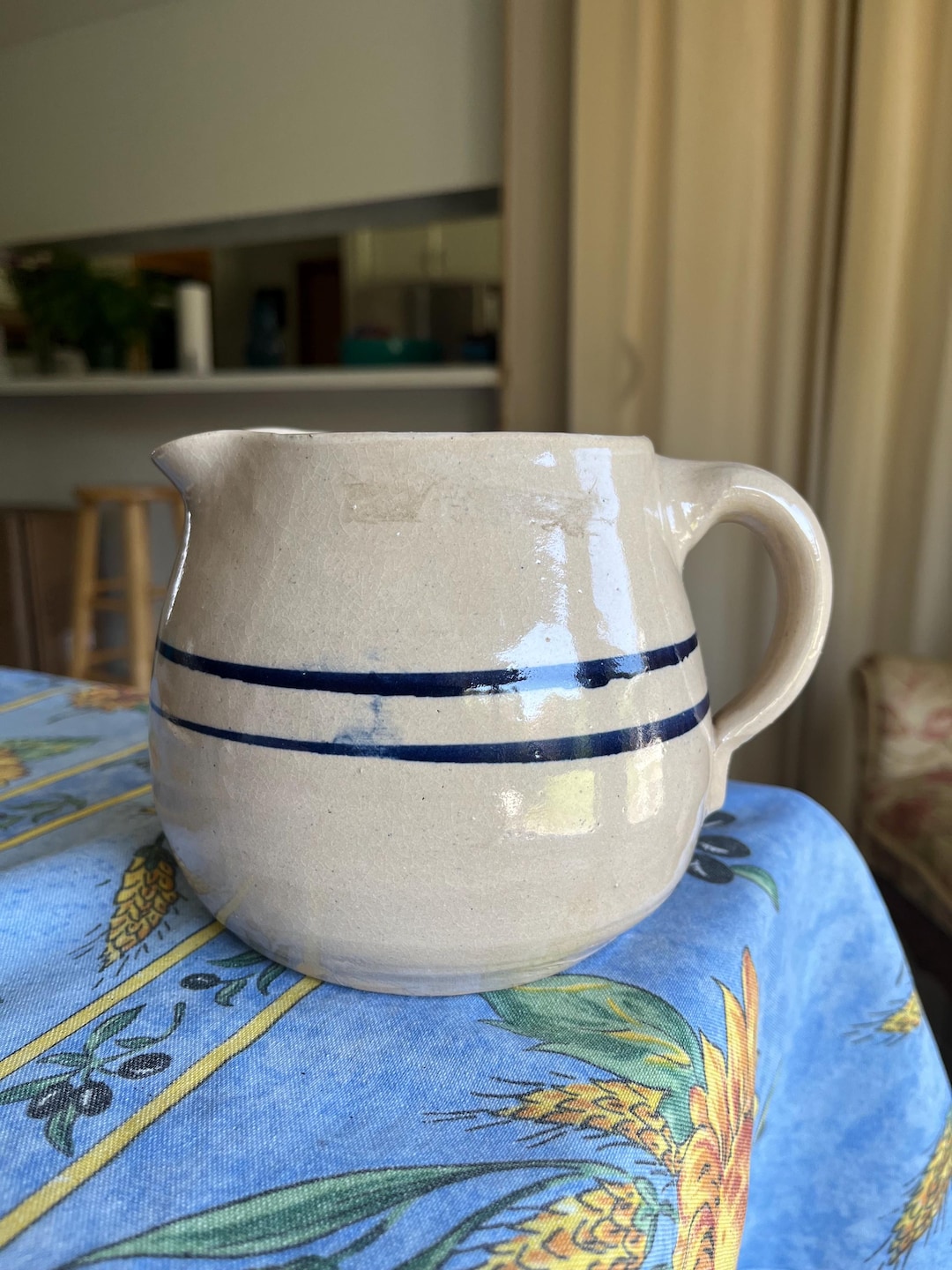 Bone Inlay Rice Pitcher Primitive Vintage Primitive Saltware Pitcher - Etsy