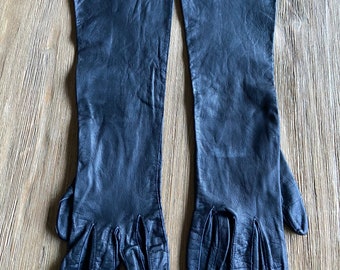 Vintage black kidskin gloves