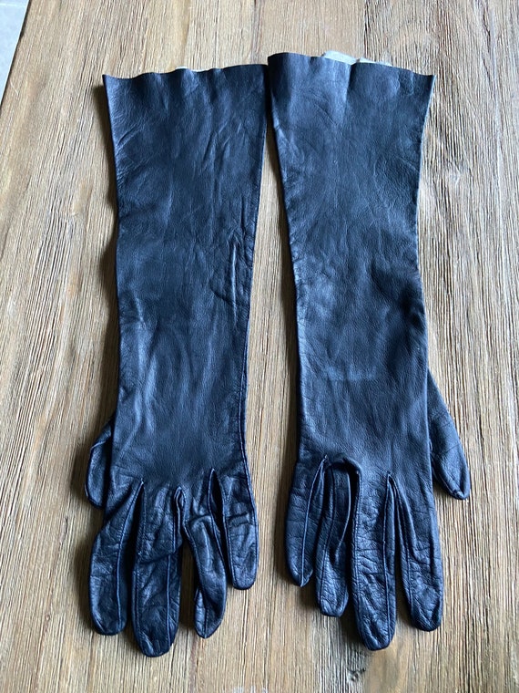 vintage black kidskin gloves Gem