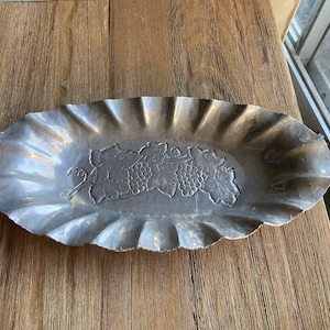 Vintage aluminum long bowl
