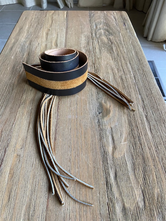 Vintage leather‎ fringe ring belt Fringe Belt for sale | eBay main image 4
