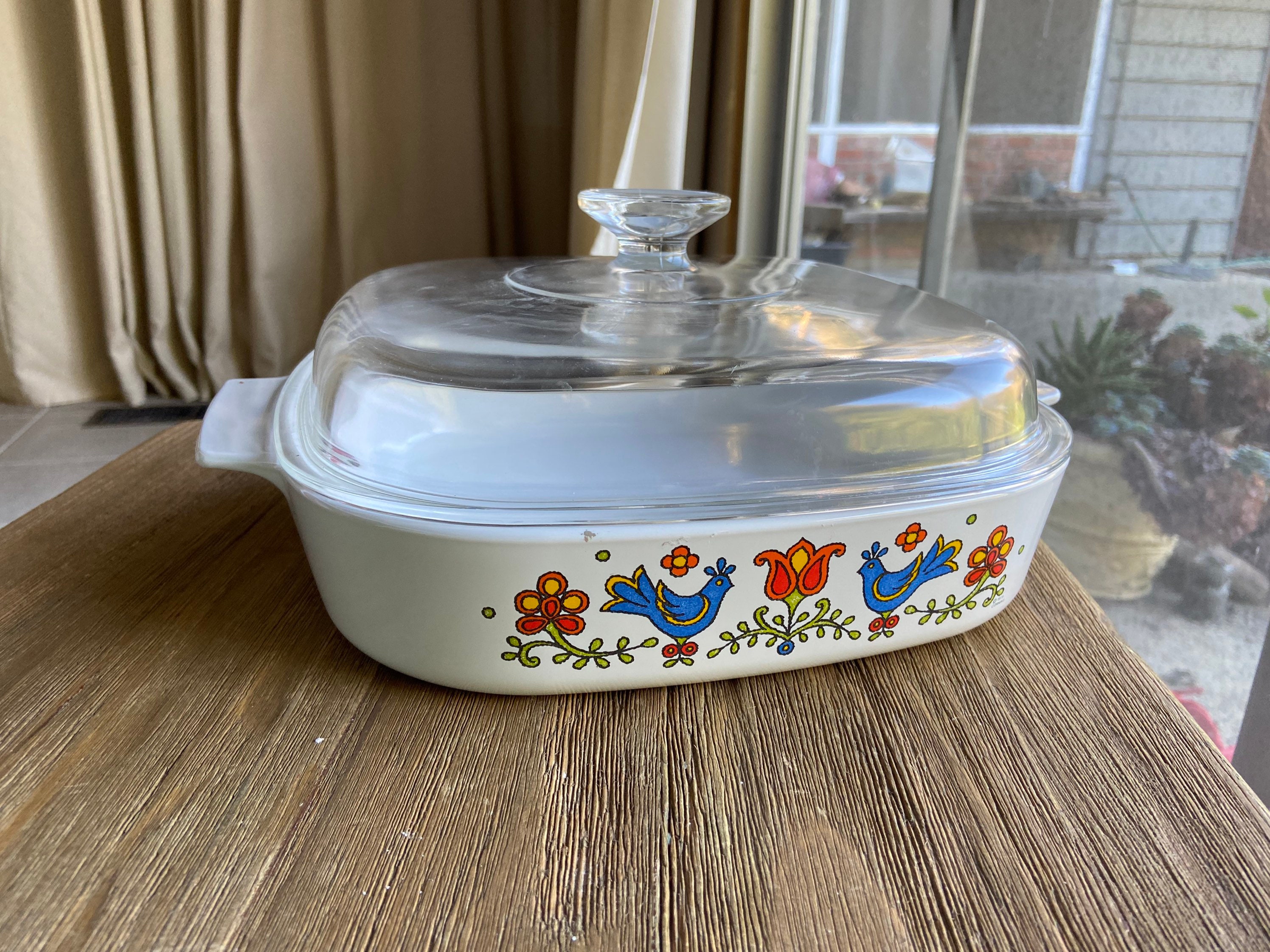 Vintage Corningware County Festival Large Casserole Dish With Lid