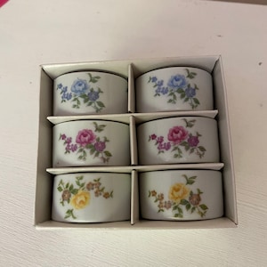 Vintage Shafford porcelain napkin rings (6)