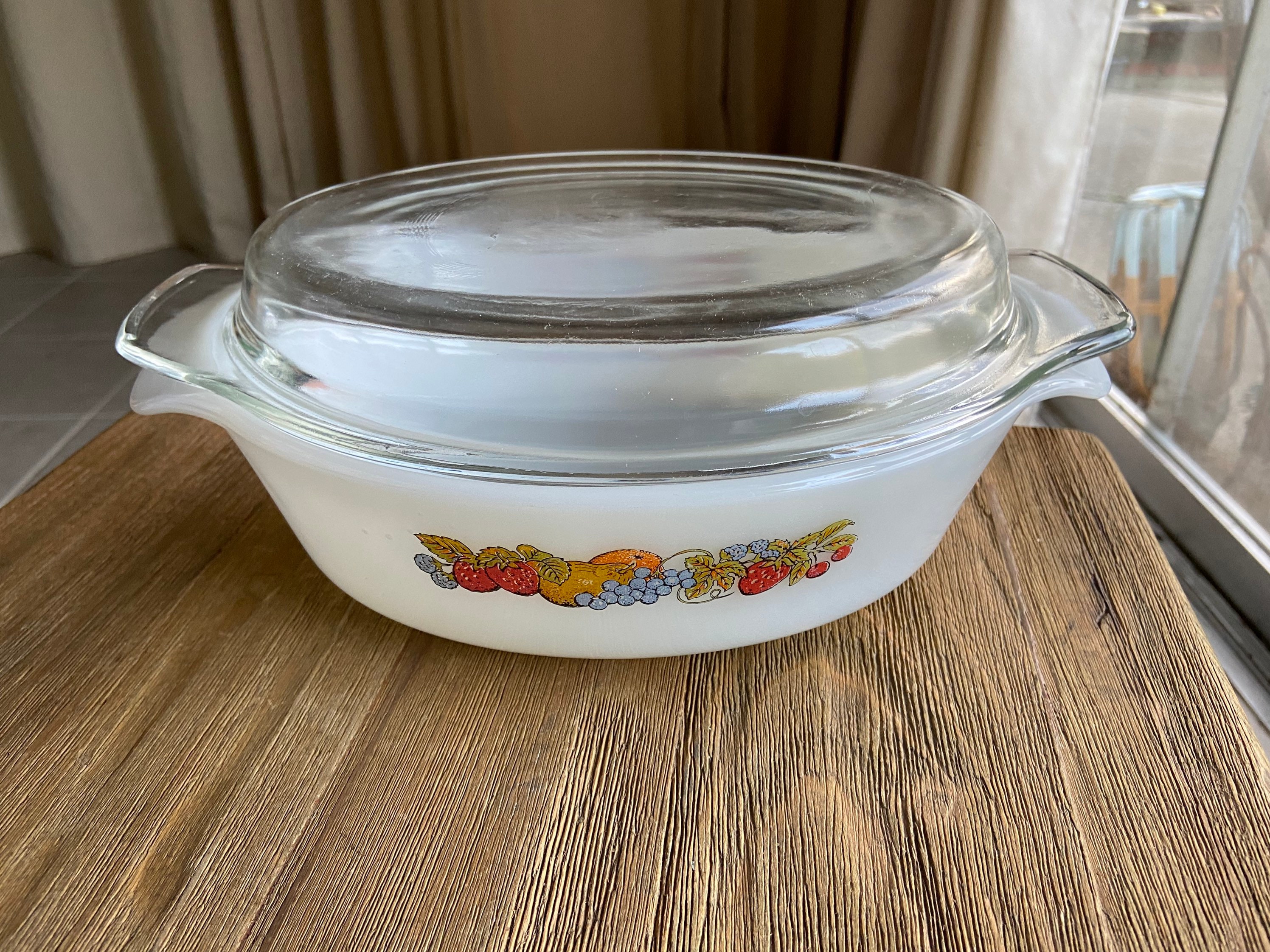 Vintage Fire King Milk Glass Casserole Dish With Lid Etsy