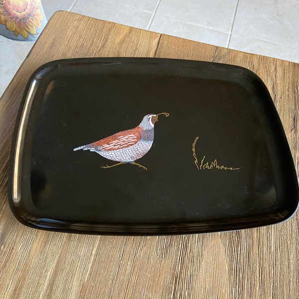 Vintage Couroc small Quail tray