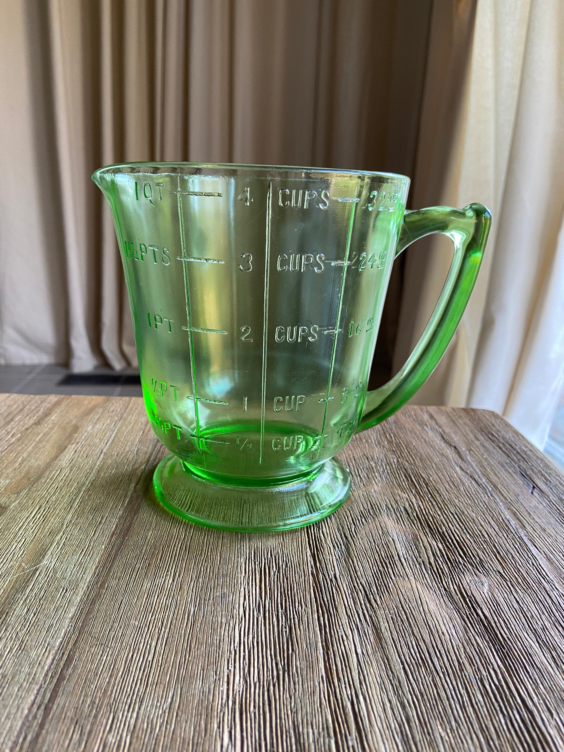 Vintage Green Glass Measuring Cup -  Ireland