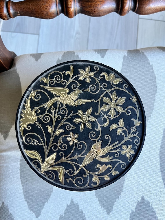 Vintage Solid Brass Oneida round Box - image 14