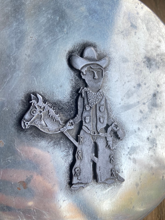 Vintage Metzke Pewter Cowboy Tin - Etsy