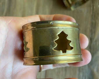 Brass Christmas napkin rings (15)