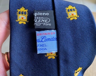 Vintage cable car blue tie