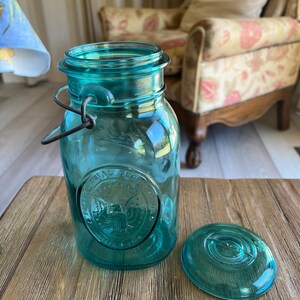 Vintage Aqua Centennial Ball Mason jar