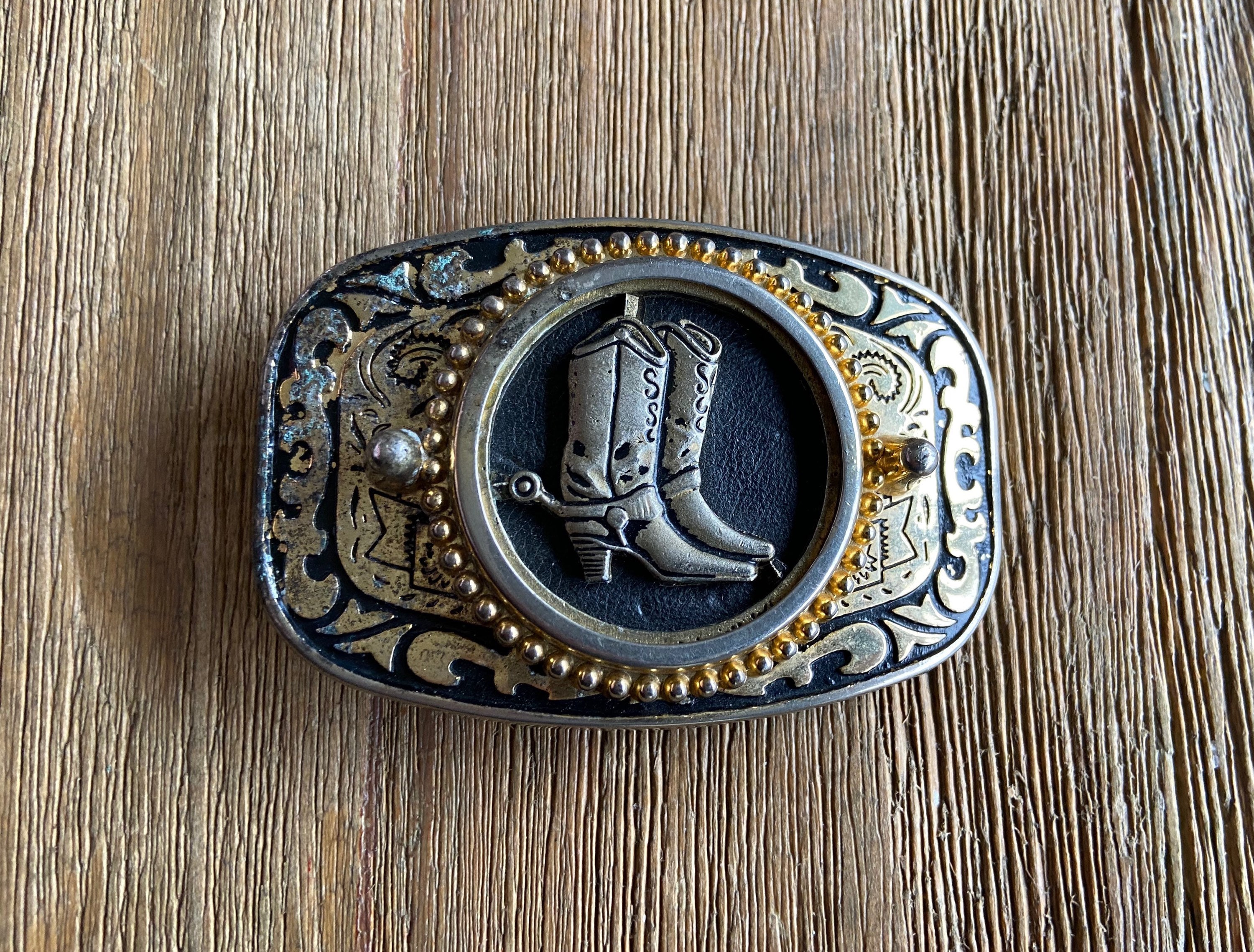 Vintage Cowboy Boots Belt Buckle
