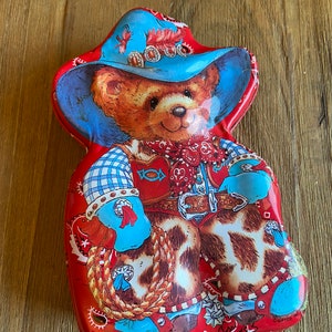 Giftco Cowboy teddy bear tin
