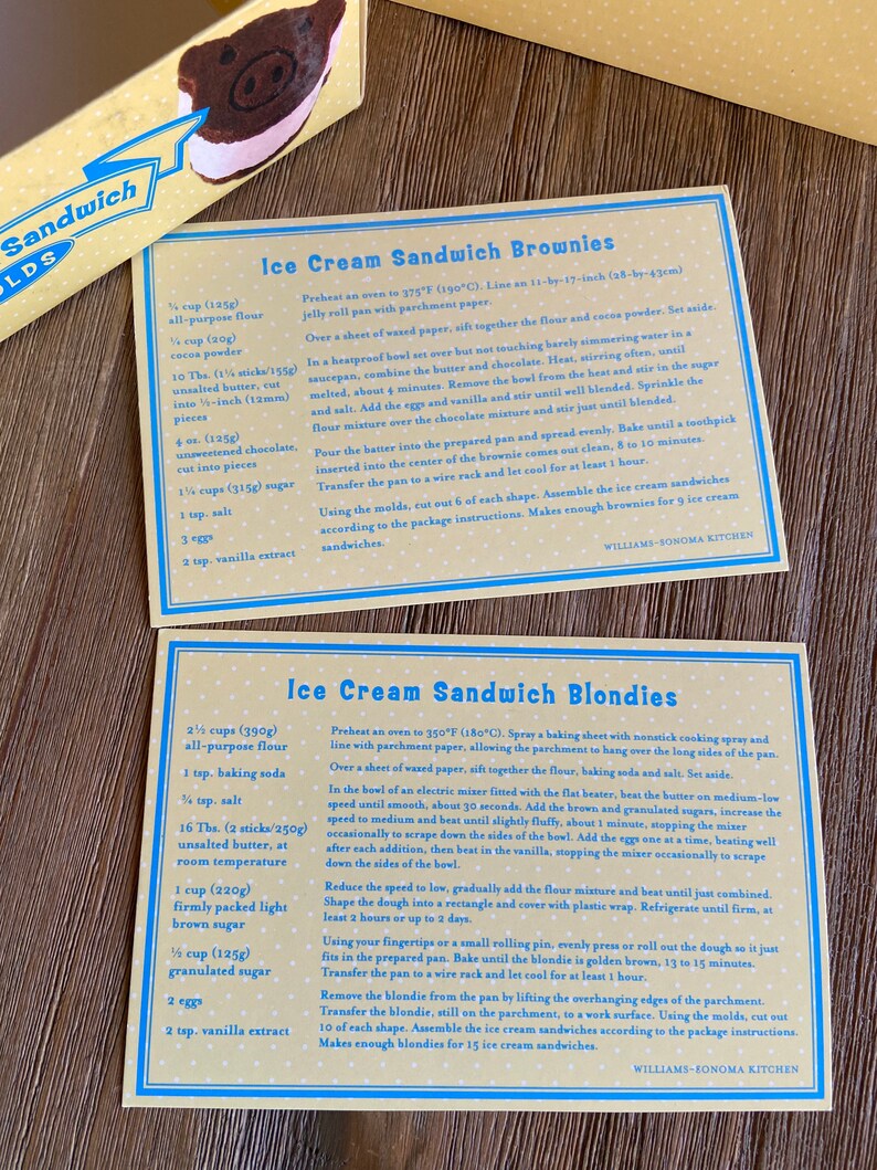 Williams Sonoma Ice Cream Sandwich Molds Etsy