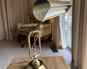 Vintage musical note brass piano lamp