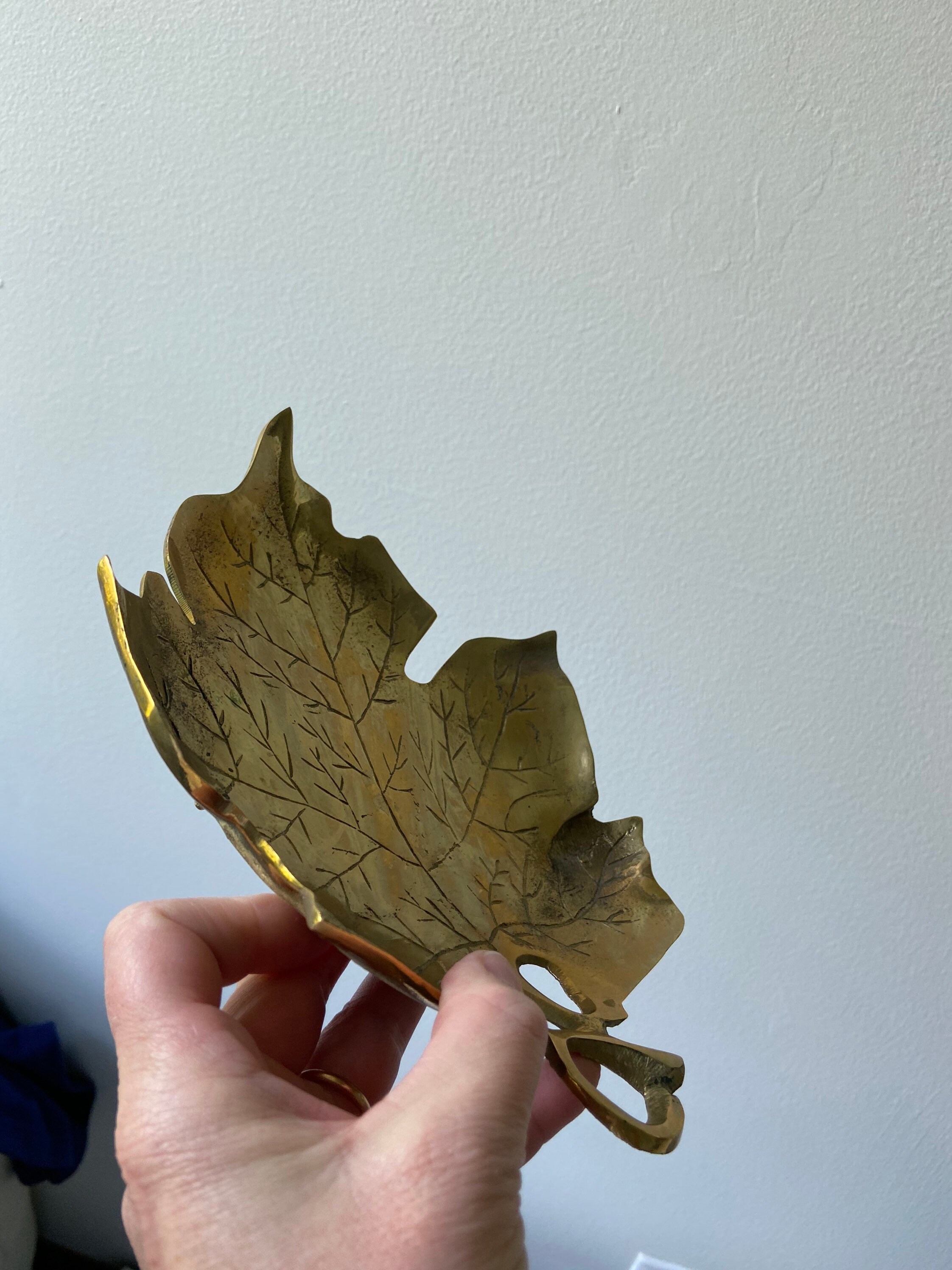 Vintage Brass Leaf Dish Etsy
