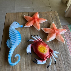 Vintage light plastic sea creatures