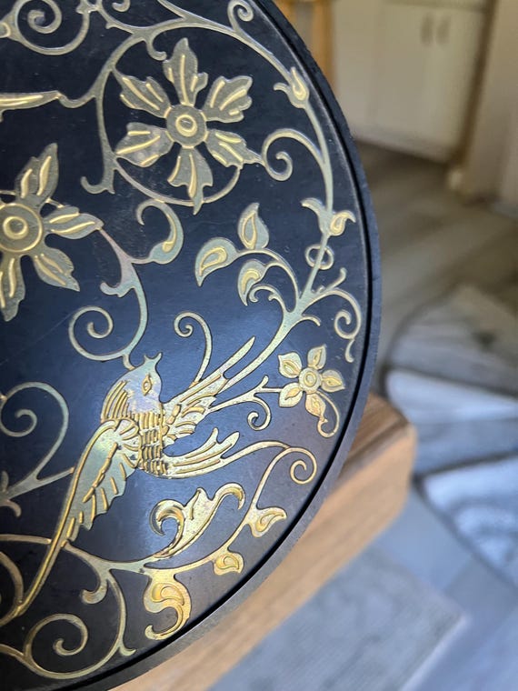 Vintage Solid Brass Oneida round Box - image 13