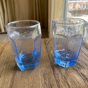 Light blue Libbey juice glasses
