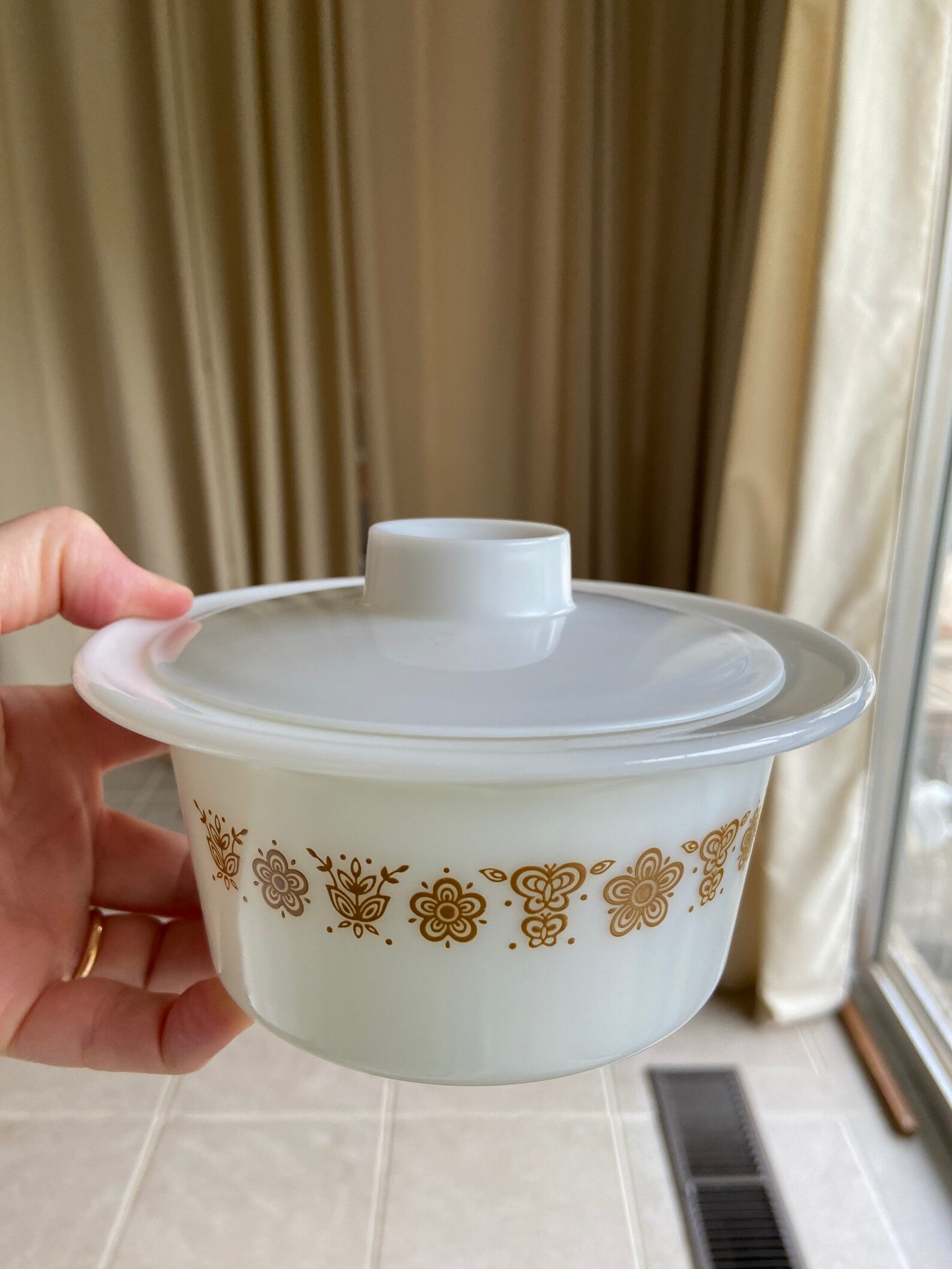 Vintage Pyrex Butterfly Gold Butter Tub With Lid Etsy