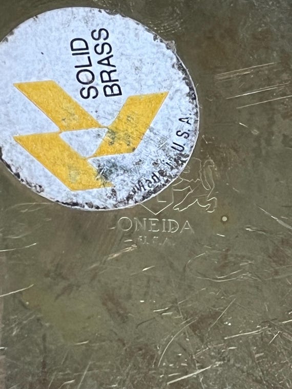 Vintage Solid Brass Oneida round Box - image 2