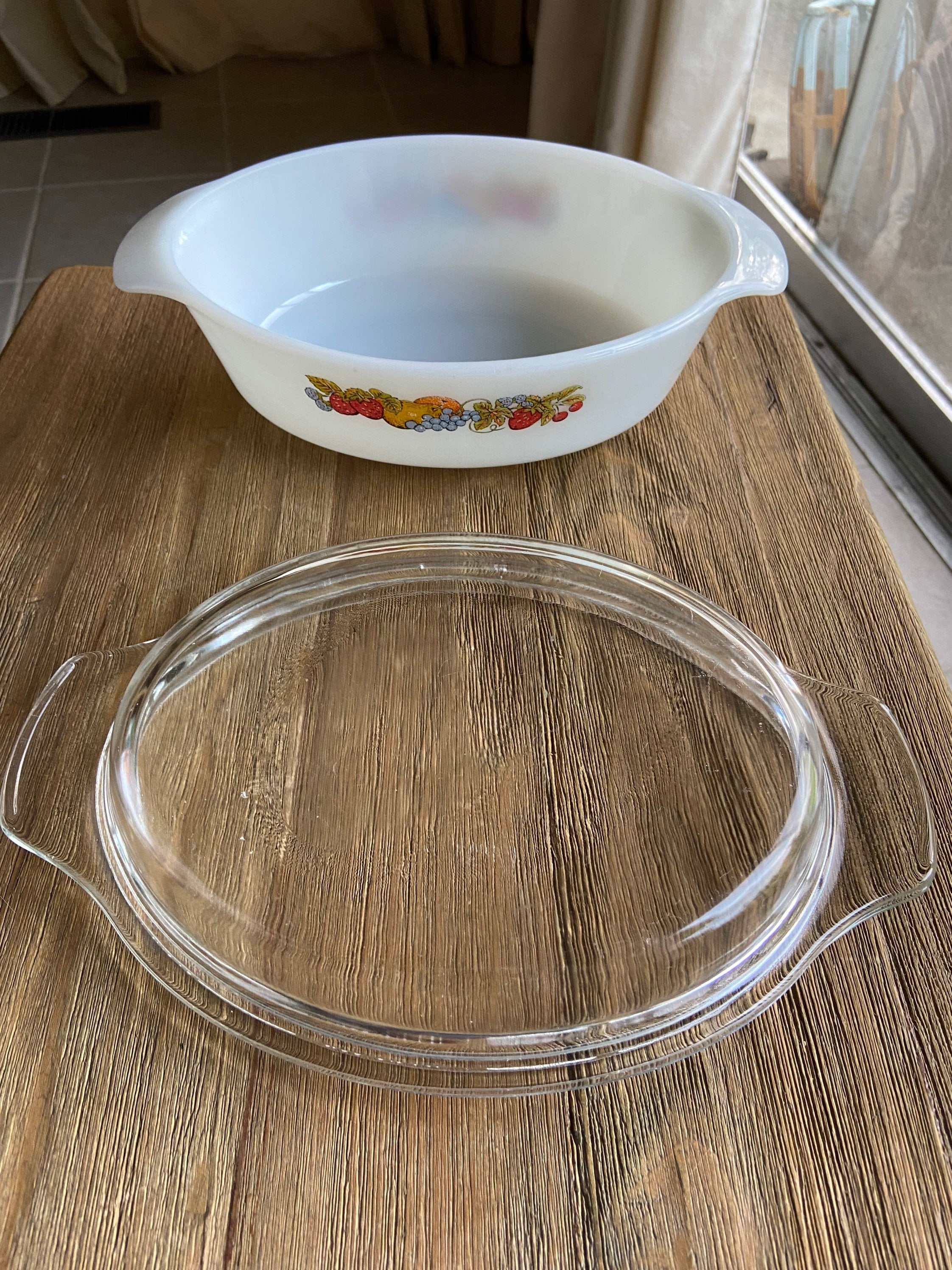 Vintage Fire King Milk Glass Casserole Dish With Lid Etsy