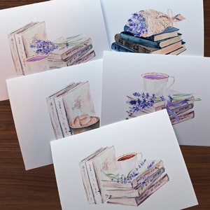 10 Book Lover Note Cards, Blank Cards, Small Gift for Sister