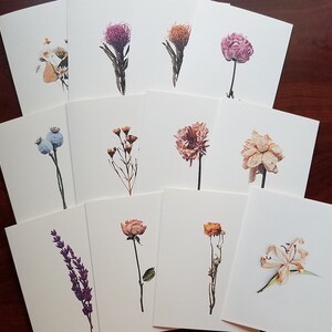 Dried Flower Note Cards, Blank Note Cards with Envelopes, Birthday Gift for Friend