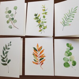 Assorted Botanical Note Cards, Watercolor Cards, Blank Cards, Small Gift for Friend image 1