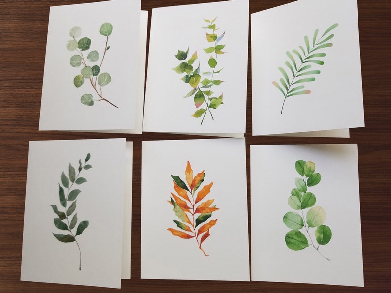 Assorted Botanical Note Cards, Watercolor Cards, Blank Cards, Small Gift for Friend image 1