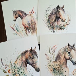 10 Horse Note Cards, Blank Cards, Birthday Gift for Daughter