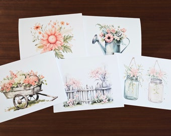 10 Spring Note Cards, Blank Cards, Mother's Day Gift for Mom