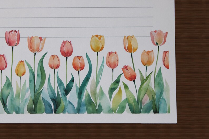 Tulips Note Stationery Gift Set: Tulips, Note Cards, Writing Paper, Mother's Day ...
