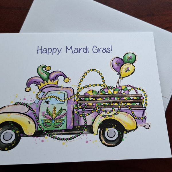 mardi gras note cards