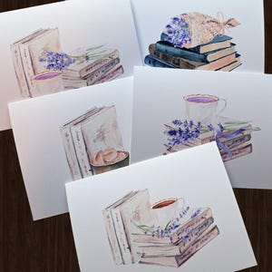 Book Lover Note Cards in Watercolor