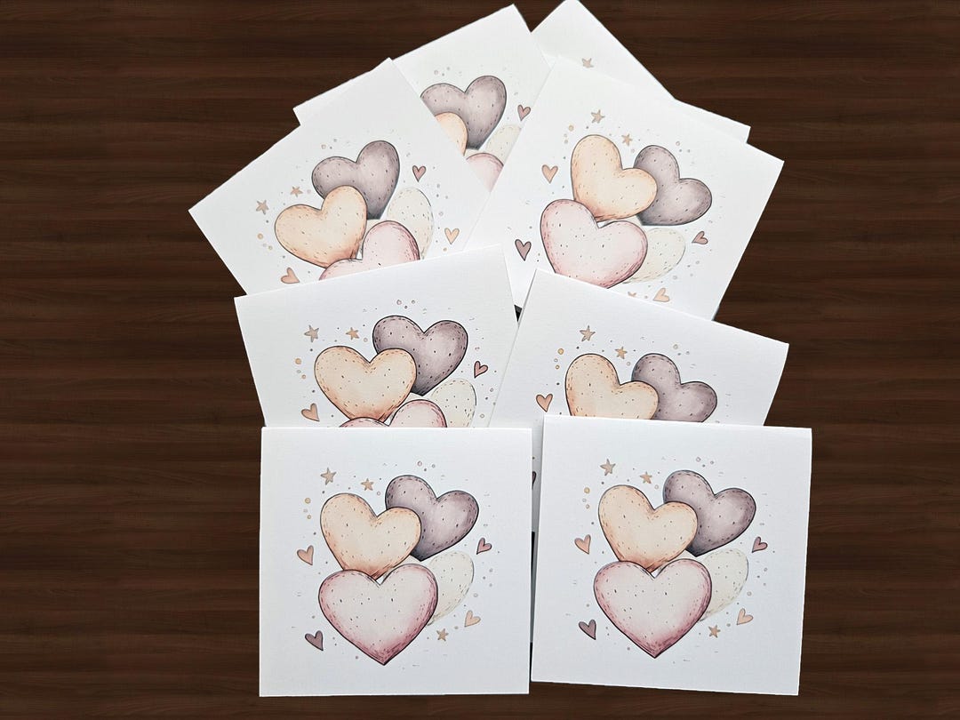 Heart Mini Note Cards: Set of 9, Gift Tags, Thank You Cards - Etsy