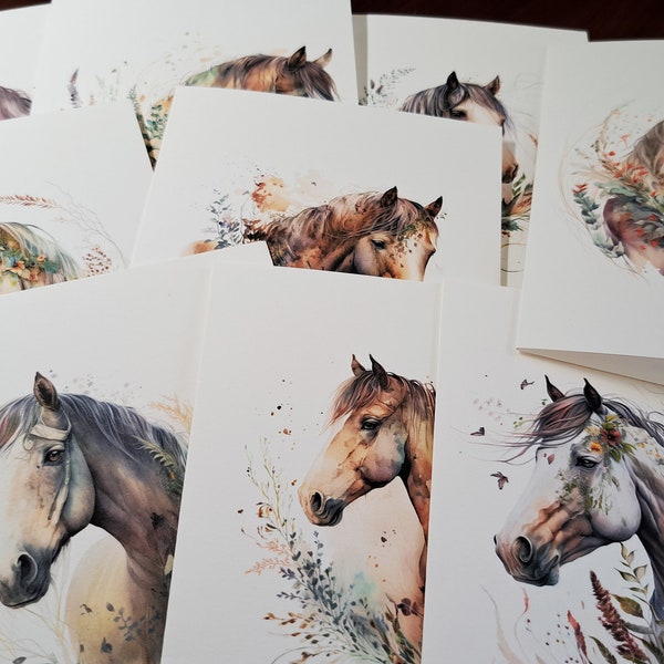 Horse Note Cards, Watercolor Cards, Blank Cards, Birthday Gift for Daughter