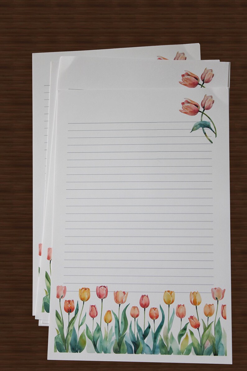 Tulips Note Stationery Gift Set: Tulips, Note Cards, Writing Paper, Mother's Day ...