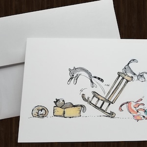 Playful Cat Note Cards: Blank Stationery Set, Gift for Cat Lover