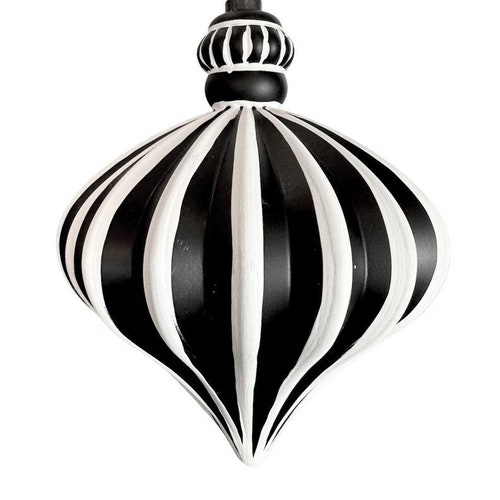 Black and White Christmas Tree Ornament Black Swirled Etsy